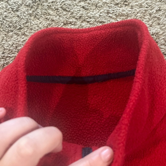 Vintage LL Bean Outdoors Vest Mens Red Fleece Full Zip - Picture 3 of 6